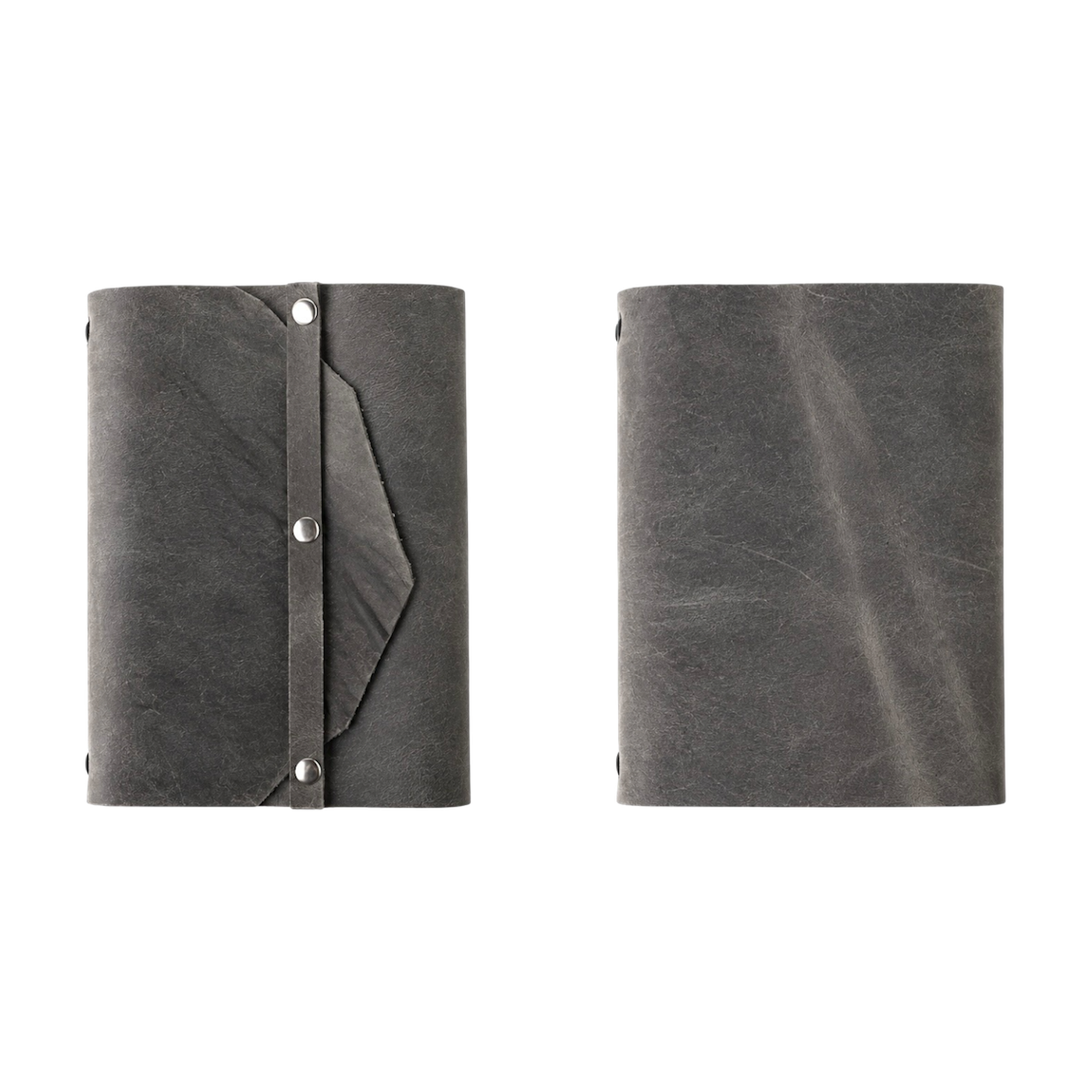 rustic trifold leather journal grey a6