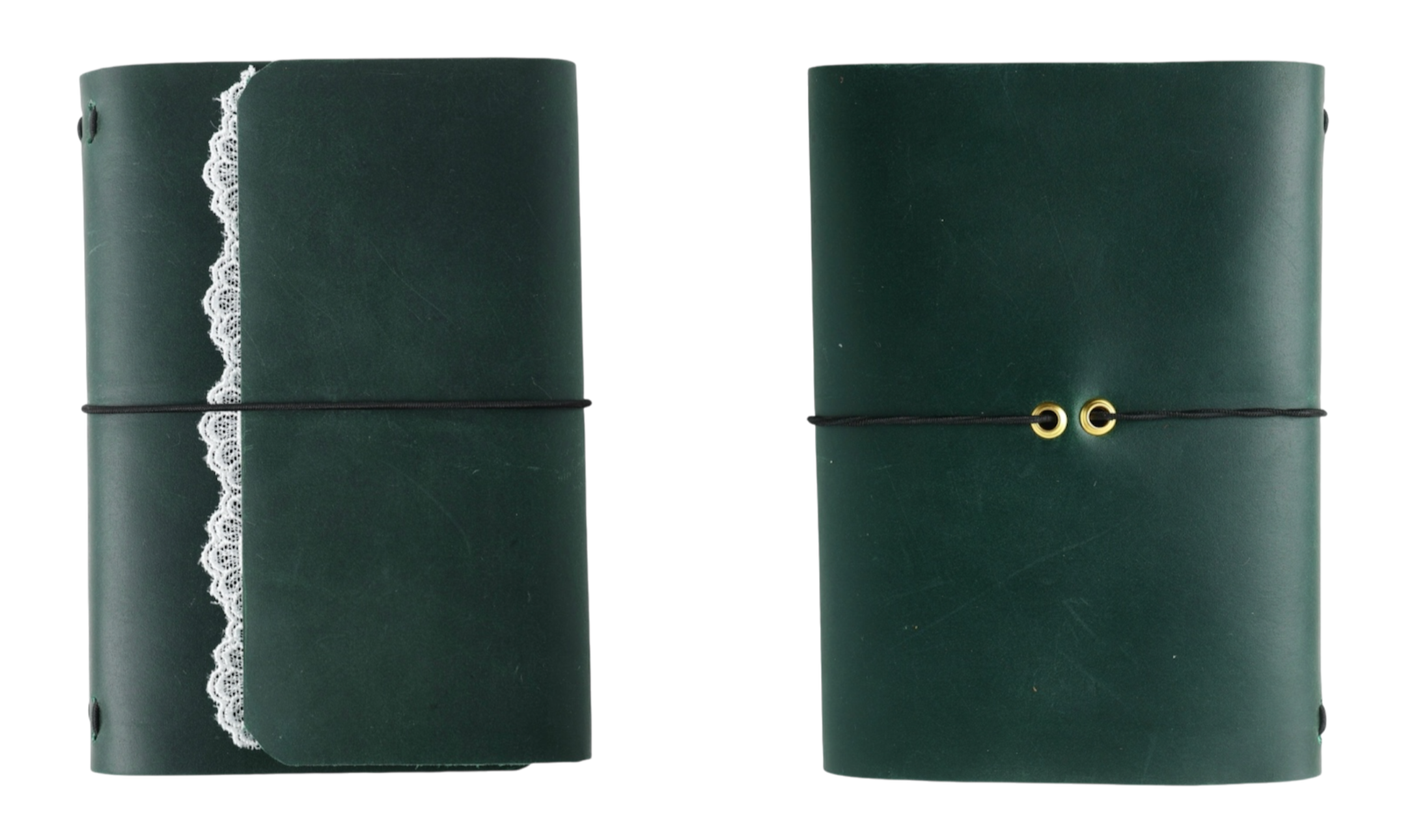 Poetic Trifold Leather Journal Green A6