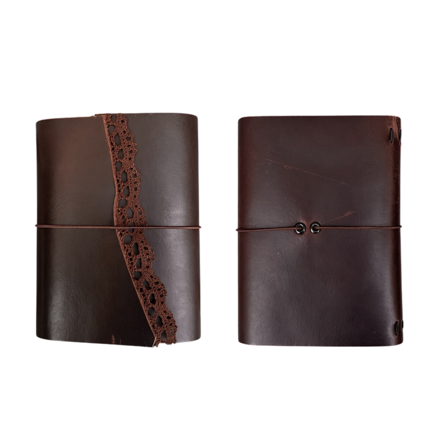 rustic x Poetic trifold leather journal dark brown a6