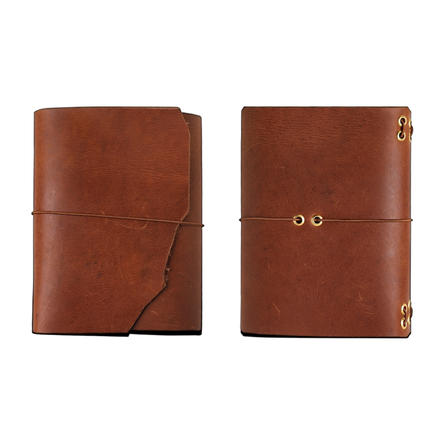 rustic trifold leather journal brown a6