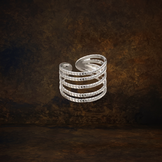 Parallel Paths Ring silver