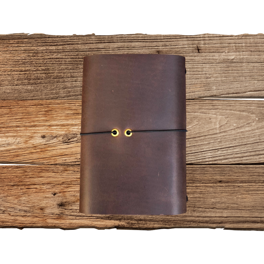 Trifold Leather Journal Brown A6