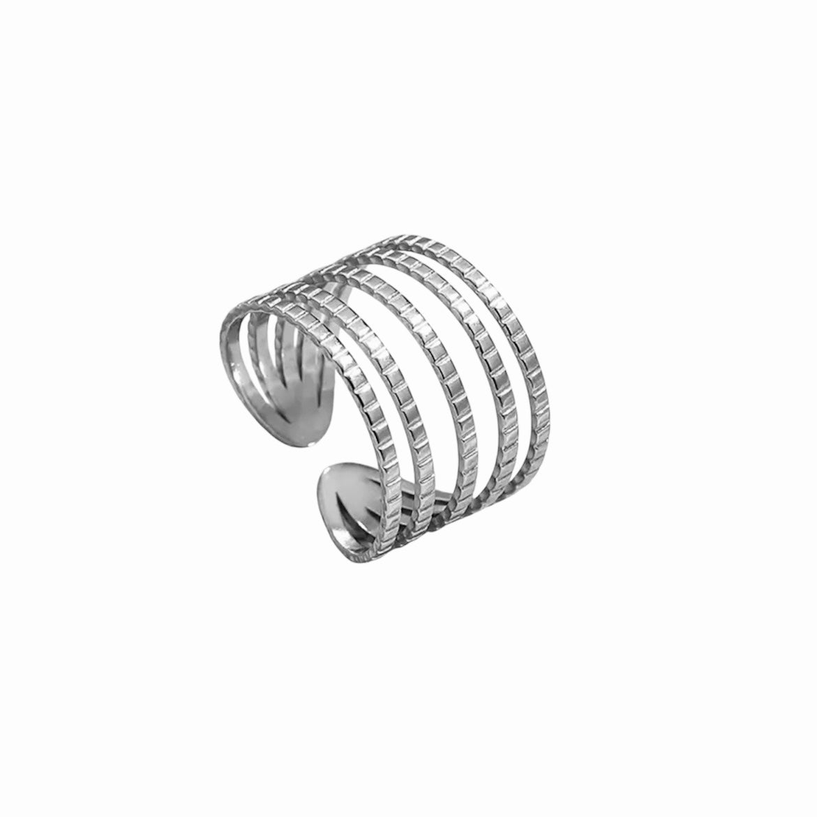 Parallel Paths Ring silver