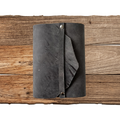 Rustic Trifold Leather Journal Grey A6