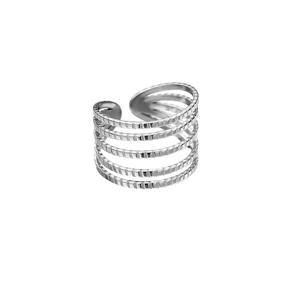 Parallel Paths Ring silver