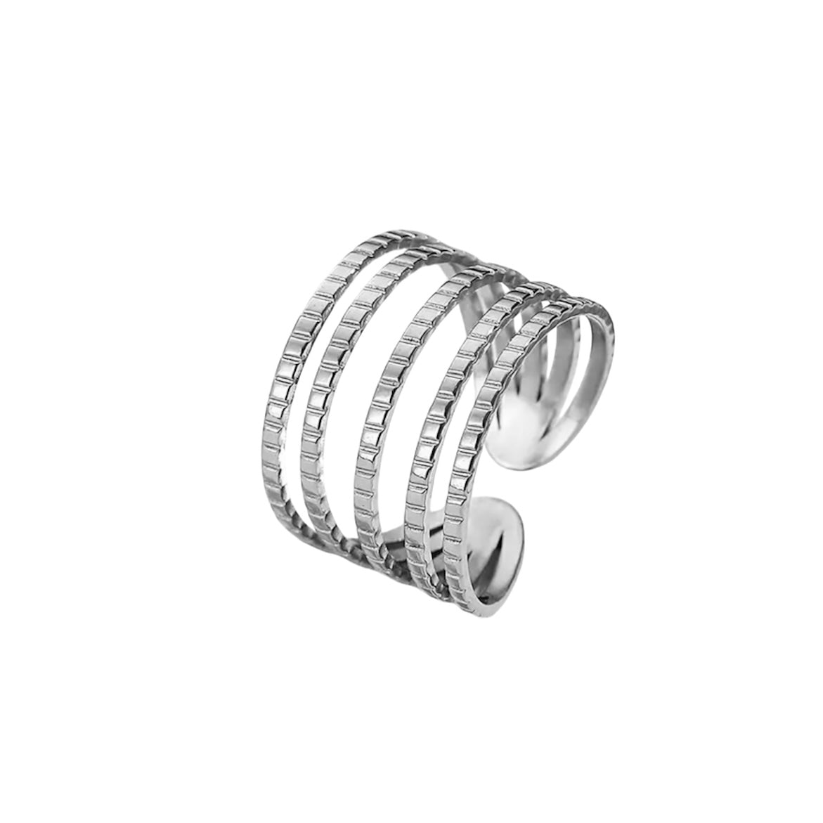 Parallel Paths Ring silver